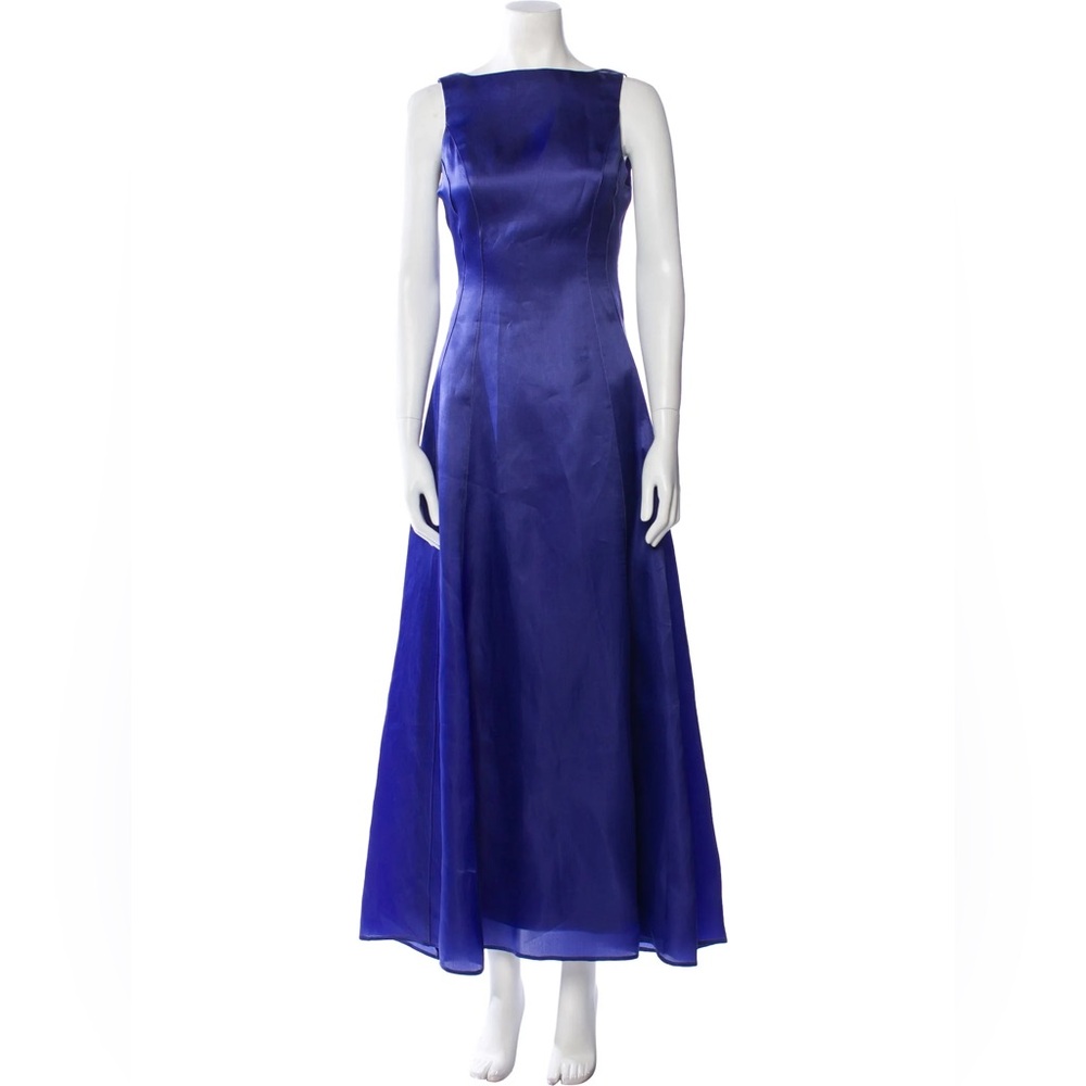 Vintage Nicole Miller Royal Blue Silk Evening Dress